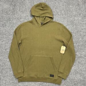 Burton Hoodie Mens Medium Green Waffle Knit Pullover Kangaroo Pocket Casual NWT